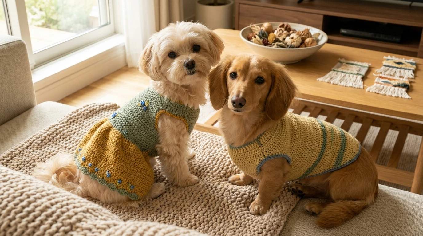 Pets com roupas em cores do Brasil